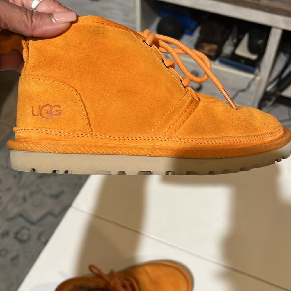 UGG NEUMEL  ANKLE BOOTS SUEDE COLIFORNIA POPPY WOMEN 5 orange